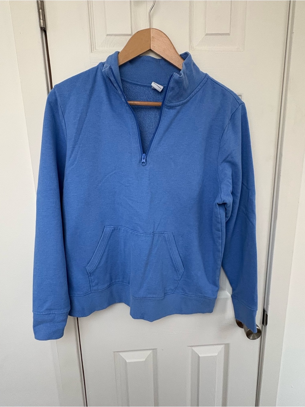 Amazon Essentials Blue Quarter-Zip Pullover Sweatshirt
